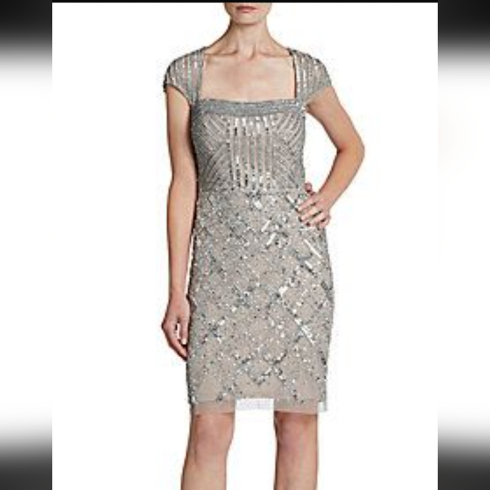 Adrianna Papell Sequined Cocktail Dress Size 14